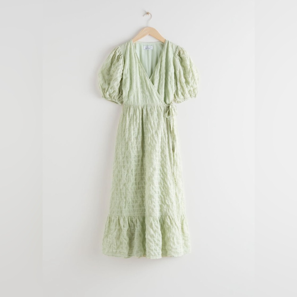 & Other Stories Puff Sleeve Wrap Maxi Dress